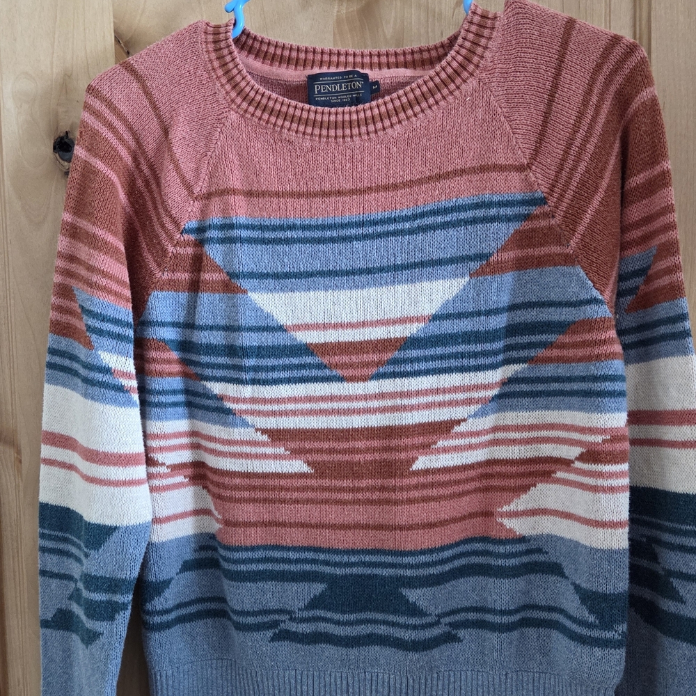 Pendleton Rose Multi Aztec-Pattern Crewneck Sweat… - image 1